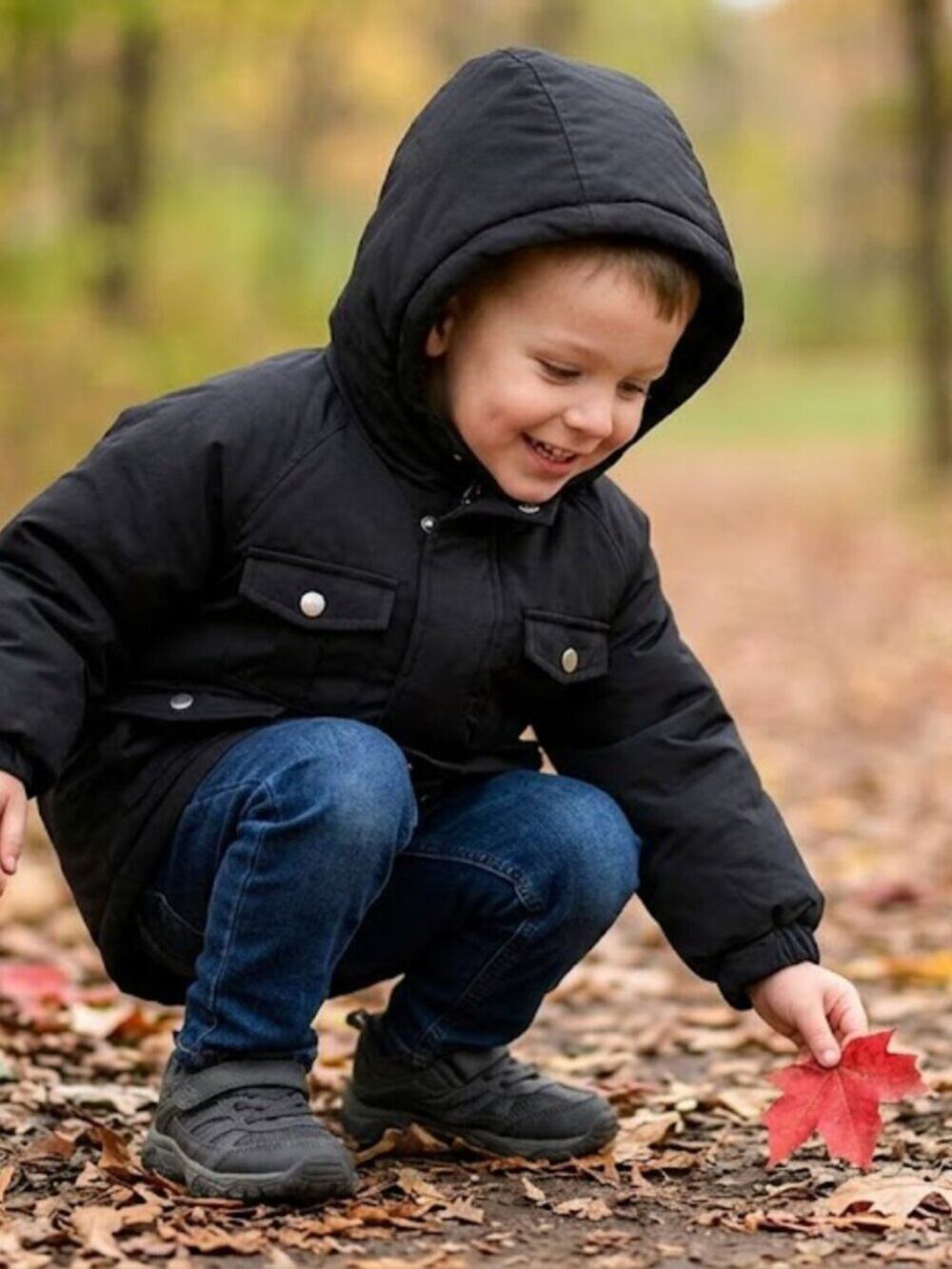 Unbranded Kids Black Hooded Puffer Jacket Heavyweight Winter Coat Size 4T